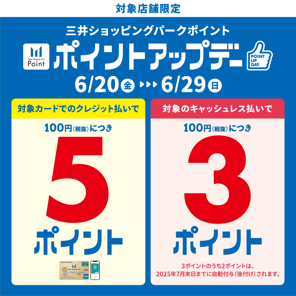 【ららぽーと富士見店】三井ショッピングパークポイント ポイントアップデー